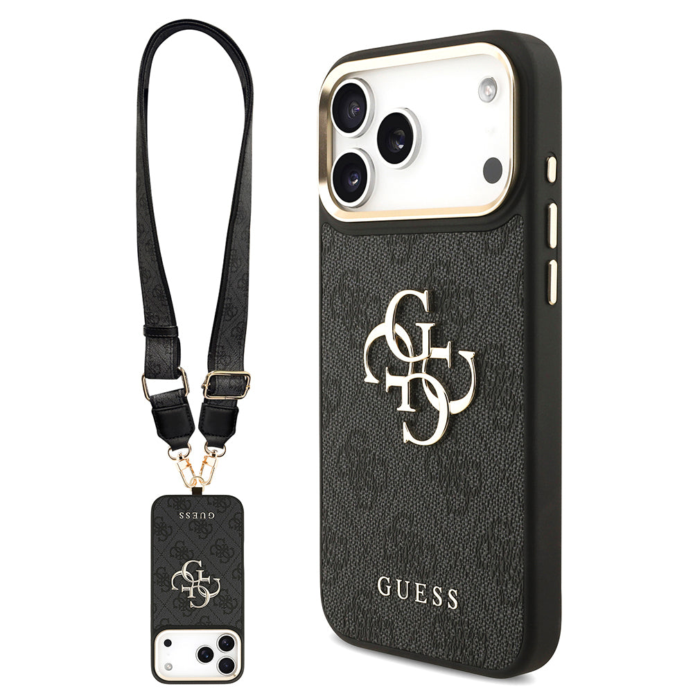 Guess iPhone 17 Pro Max Orjinal Lisanslı 4G Büyük Metal Logolu Kalın Askılı Kılıf Guess iPhone 17 Pro Max Orjinal Lisanslı 4G Büyük Metal Logolu Kalın Askılı Kılıf